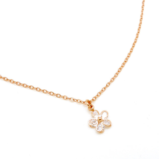 Rosé Dainty Flower Necklace